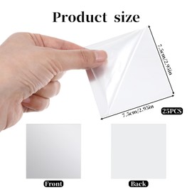 25 Pcs 3 in Mini Acrylic Mirror Tiles Square Mirror Tiles Adhesive Small Mirror Sticker for DIY Bathroom Living Room Bedroom Wall (3 Inches)