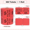 ESSENTIAL 500 Double Roll Raffle Tickets, 50/50 Raffle Cards, Entry