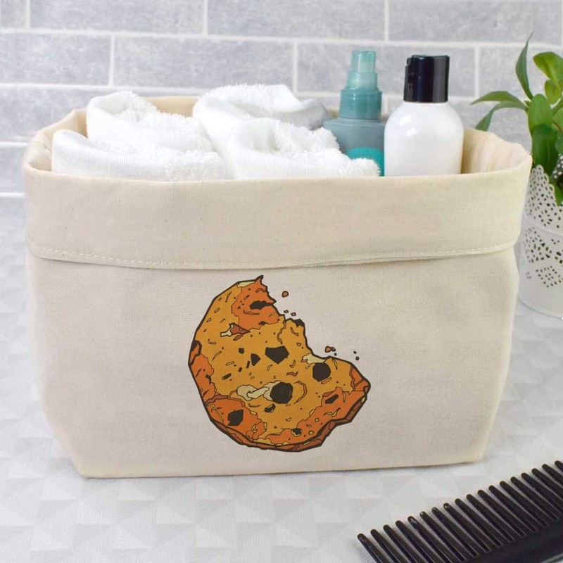 Azeeda Large 'Bitten Cookie' Canvas Organiser/Storage Bag (OR00010858)