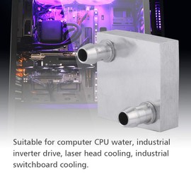 Water Cooling Copper Block, ASHATA 40x40mm Aluminum Alloy Water-Cooled Heat Sink Radiator for CPU