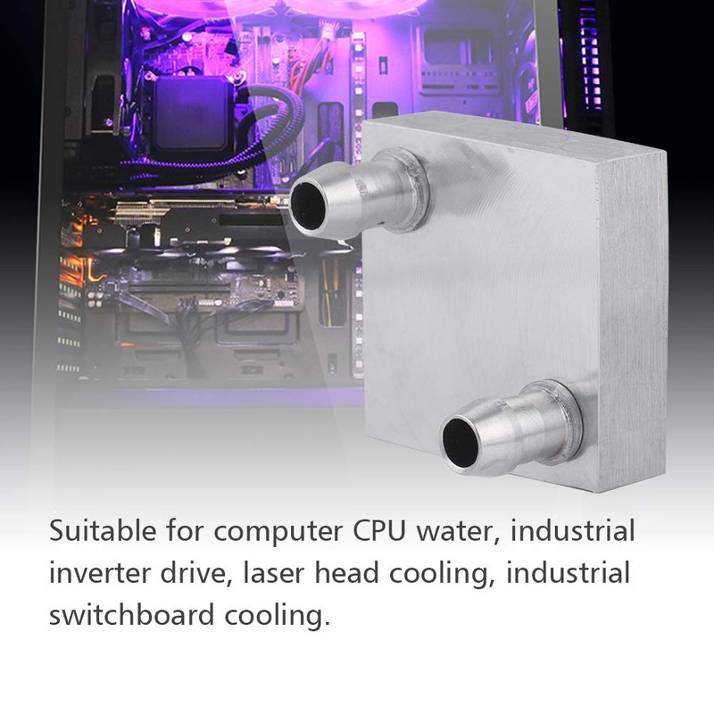 Water Cooling Copper Block, ASHATA 40x40mm Aluminum Alloy Water-Cooled Heat