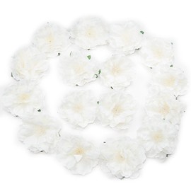 16 Pcs Faux Flowers Head Artificial Peony, Silk Flowers White Flower Heads for Crafting, 2.4 Inch Fake Peonies Flowers Heads for Floral Arrangements, Wedding Bouquets, Hat Clothing Accessories