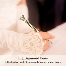 Varku 50 Pcs Diamond Pens Bulk, Plastic Bling Pens with Crystal, Black Ink Pens