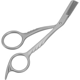 GOWENIC Tijeras para Cejas 2 en 1 con Peine, Recortador de Cejas de Acero Inoxidable para Mujeres y Hombres, Cortador de, Depilación, Tijeras para, Herramienta de Maquillaje (Arenado)