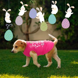 Dog Easter Outfit Shirt Soft Cotton Stretchy Lightweight Easter Dog Clothes Sleeveless Vest Shirt for Small Medium Large Dogs Cats