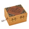 Hand Cranked Music Box Mini Portable Gemini Pattern Retro Style