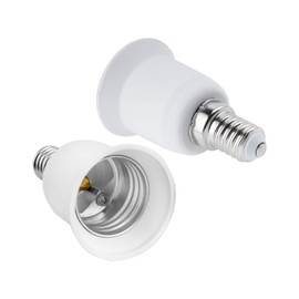 Caldarax 2 Stck E14 auf E27 Sockel Konverter, E14 bis E27 Fassung Adapter, Kleine Edison Schraube E14 bis Gro?e Schraube E27, E14 zu E27 Lampensockel Adapter, fr LED-Lampen, Glhbirnen, Halogen, CFL-Lampen