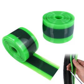 Bike Tyre Liner 2 Pieces, TPU Anti-Puncture Tyre Tape, Bike Inner Tube Protector for 12" to 29" Tyres, Durable Polyurethane Flat Protector for Mountain & Road Bikes - Green