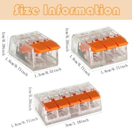 Bonlaer Lever Nut Wire Connector Kit,Space Saving Compact Splicing Connectors for Electrical Wires Solid Stranded Flexible Wires,75 Pcs