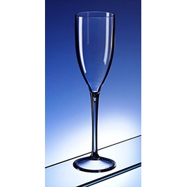 AIOS Set of 6 Champagne Flutes in Unbreakable Polycarbonate Plastic. Ideal for General use or Toasting at Weddings and chistenings.
