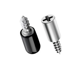 Qrity 24 PCS Shelf Support Pegs, Integrated Self-Tapping Screws, One-Piece Shelf Pins, Cylindrical Pin Bracket, with Black Anti-Slip Cover