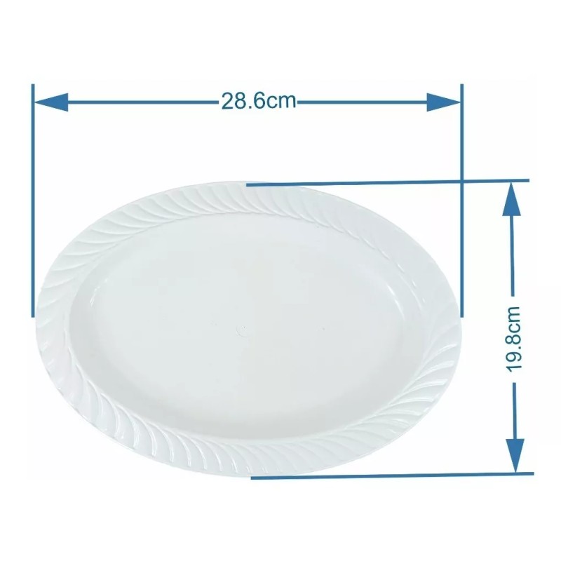 Boris 5 Platos Tampiqueño Ovalado 28.6cm Plástico 450ml
