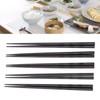 5 Pairs Chopsticks Reusable Ironwood Black Round Chopsticks Japanese Style