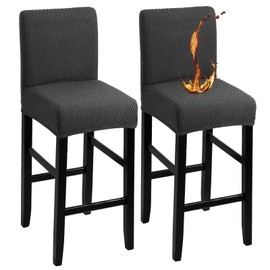 YISUN Waterproof Bar Stool Covers, Stretch Bar Stool Cover with Backrest, Removable Washable Chair Covers, Bar Stool Covers for Short Swivel Chair, Dining Room Chair, Bar Stools (Set of 2)