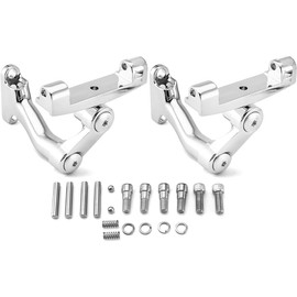Mofun Adjustable Rear Passenger Floorboard Mount Bracket Kit Compatible with Harley Touring Street Road Electra Glide Road King Chrome 1993-2024
