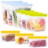 SPLF 10 Pack Reusable Freezer Bags Dishwasher Safe, Extra Thick