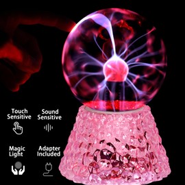 DAXGD Magic Plasma Ball, 12 cm Plasma Ball, Touch and Noise Sensitive Luminous Ball, 5 Inch Large Red Light Plasma Ball Lamp for Creative Decoration and Original Gifts