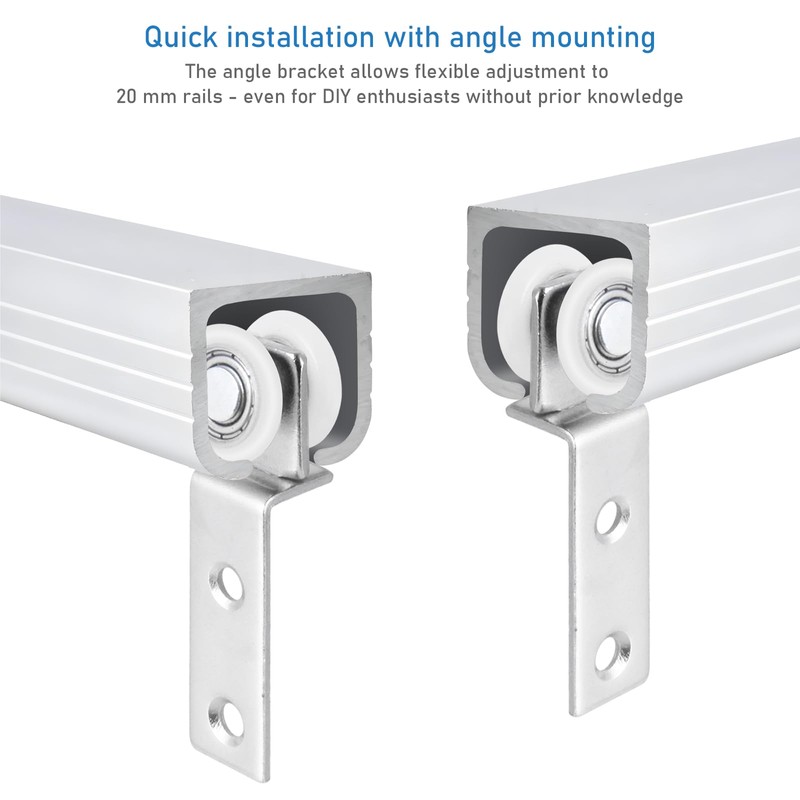 KIBBEH Sliding Closet Door Roller Kit – 4 Pack 20mm