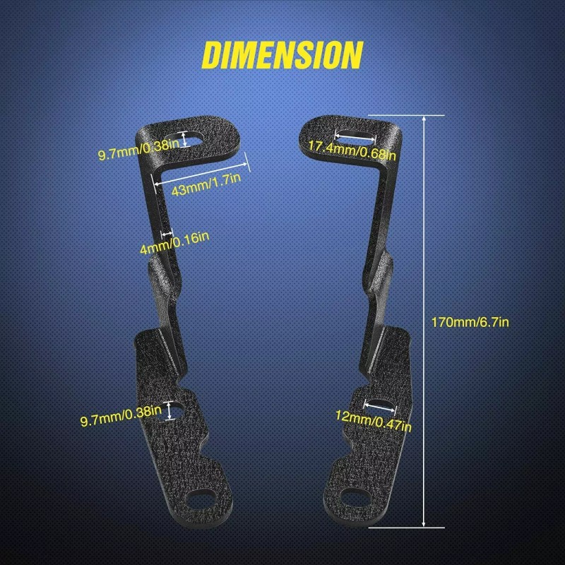 Nilight Ditch LED Work Lights Hood Mount Brackets for 2007-2013