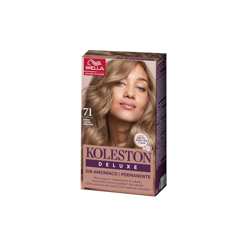 Koleston Deluxe Tinte Permanente Sin Amoniaco 71 Rubio Cenizo Medio