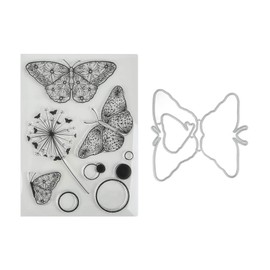 Clear Stamp Kit Unique Shape Decorative Transparent Template Embossing Cutting Die Set for DIY Scrapbook Crafts