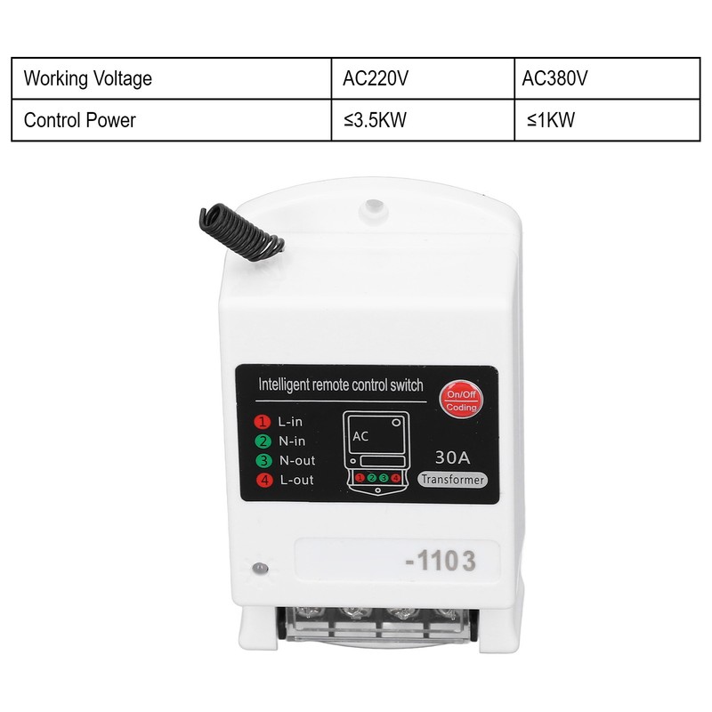 Remote Control Switch 30A Relay 3km Control Range Wireless Remote