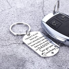 New Dad Gifts for Men First Fathers Day from Baby Boy Girl First Time Dad Daddy to Be Soon to Be Dad Keychain New Parents Pregnancy Announce Expecting Dad Gifts from Mom Wife Birthday Christmas.