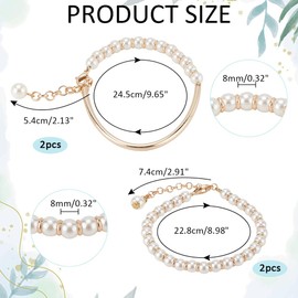 PH PandaHall 4pcs Pearl Shoe Straps Beaded Anklet Decorative Straps High Heel Shoe Straps Shoe Laces Beads Anti Loose Shoelace Detachable Shoe Strap Band for Holding Loose High Heel Shoes