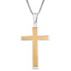 Metro Jewelry Gold Ion Plated Stainless Steel Cross Pendant Necklace