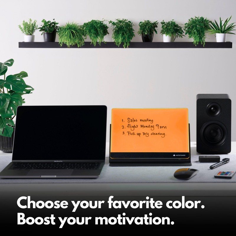 Note Tower LED Color Changing Desktop Whiteboard with Premium PU