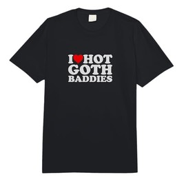 I Love Heart Goth Baddies Hot Emo Alt Dark Edgy Colored Hair Comfort Colors Adult Heavyweight T-Shirt