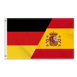 Large 90 x 150 cm Germany Spain Flag, Large 150D German, Spanish Friendship Banner, Durable Germany Flag, Doube Side Print, Decor, Brass Eyelets, Large Spain