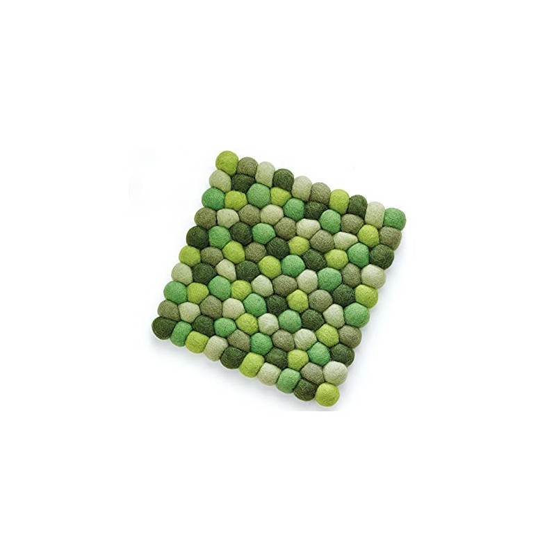 Cilio Lana TRIVET Green Wool Square Drink Coaster