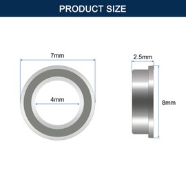 HiPicco MF74ZZ Flanged Ball Bearing, ID 4mm x OD 7mm x Width 2.5mm Miniature Bearings, Double Metal Shielded Deep Groove Bearings, Pre-Lubricated (GCr15) Chrome Steel 10pcs