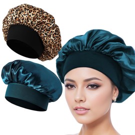 Seidenhaube, 2 Stücke Seidenhaube Satin SchlafmüTze, Seidenhaarwickel zum Schlafen, Satin-Schlafmütze