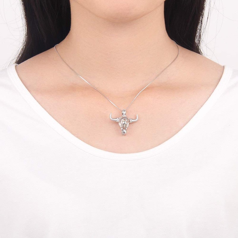 Bull Cage Pendants for Pearl Jewelry Making Sterling Silver, Design