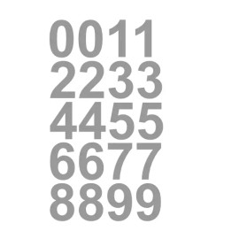 CustomDecal US 1.5" Inch Premium Mailbox Number Vinyl Decal Sticker Sheet (Silver)