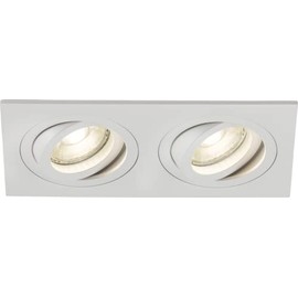 Knightsbridge Downlight, Aluminium, White, Twin