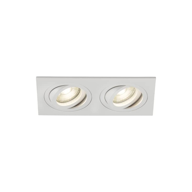 Knightsbridge Downlight, Aluminium, White, Twin