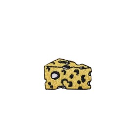 Cheese Wedge - Small - Yellow - Swiss Cheese - Embroidered Iron on Patch