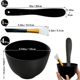 Bigwinyep 6Pcs Silicone Mixing Bowls, Silicone Bowls for Facials, DIY Face Mask Mixing Bowl for Home Salon Spa Face Skin Applicator Bowl, Black