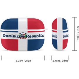 Funda con diseño de bandera de la República Dominicana para AirPods Pro1/2 multifunción con llavero
