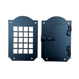 Hinged Door Speakeasy Grille, Door Viewer, Rustic Hardware, Arched Style, Black