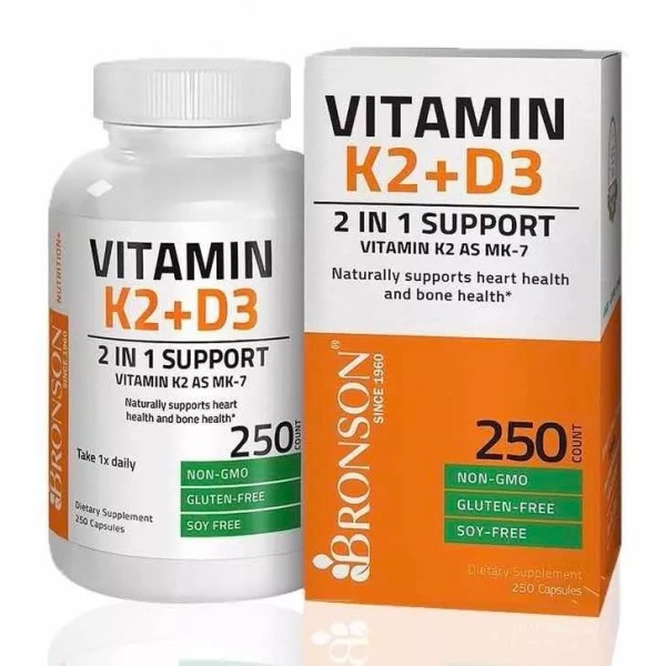 Bronson Vitamina D3 + K2 Bronson (250 Capsulas)