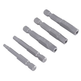 5 Pieces Magnetic Pentagon Bits S2 1/4 Inch Hex Handle Magnetic Key Drill Bit Set Durable Head Screwdriver Bit Long Middle Hole for Screwdriver Drill