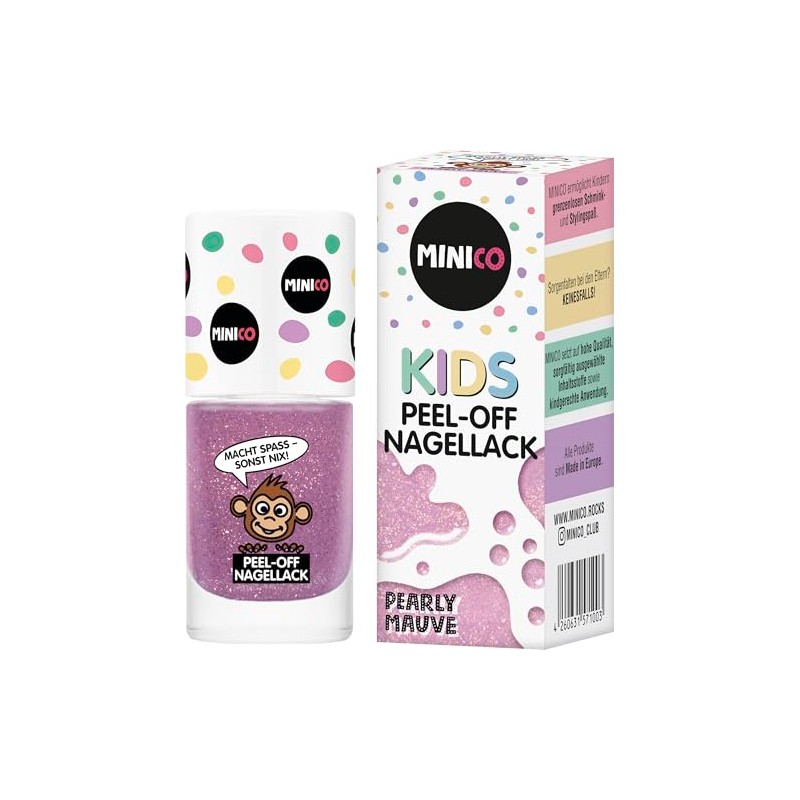 Premium Children's Nail Polish Pearly Mauve, 5 ml, Removable, Child-friendly,
