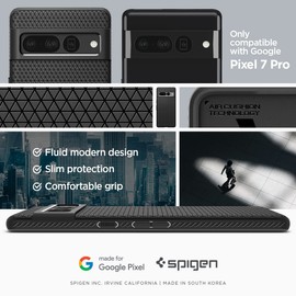 Spigen Liquid Air [Made for Google] Funda para Pixel 7 Pro Case - Matte Black