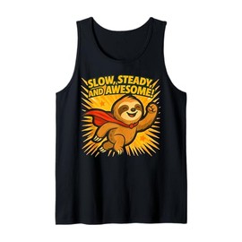 Slow Steady and Awesome Sloth Superhero Tank Top