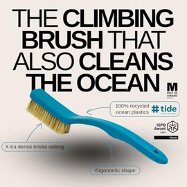 8B+ 8BPLUS 8BPLUS x Tide Climbing & Bouldering Brush Made of 100 Percent Recycled Ocean Plastic Dense Boar's Hair Bristles, Extremely Durable, Ergonomic Grip