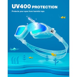 ZIONOR Kids Swim Goggles, G1MINI SE Anti-fog Crystal Clear Swimming Goggles for Kids Age 6-14, Leak Proof Kids Swimming Goggles for Children Boy Girl with UV Protection (Gold)